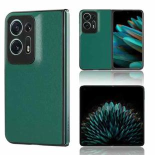 For OPPO Find N2 Plain Skin Litchi Texture Phone Case(Green)