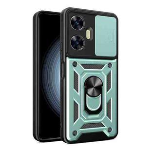 For Realme C55 4G Sliding Camera Cover Design TPU+PC Phone Case(Green)