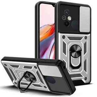 For Xiaomi Redmi 12C 4G / 11A Sliding Camera Cover Design TPU+PC Phone Case(Silver)