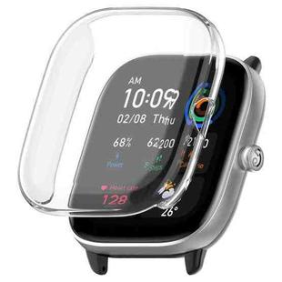 For Amazfit GTS4 Mini Full Coverage TPU Electroplating Watch Protective Case(Transparent)