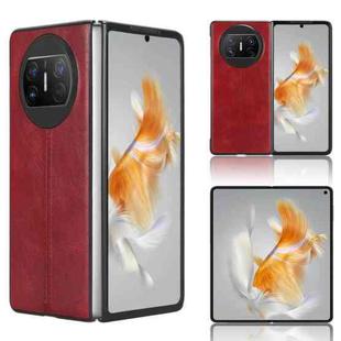 For Huawei Mate X3 Sewing Cow Pattern Skin PC + PU + TPU Phone Case(Red)