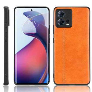 For Motorola Edge 30 Fusion / Moto S30 Pro Sewing Cow Pattern Skin PC + PU + TPU Phone Case(Orange)