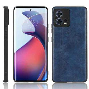 For Motorola Edge 30 Fusion / Moto S30 Pro Sewing Cow Pattern Skin PC + PU + TPU Phone Case(Blue)