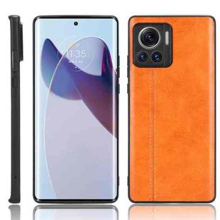 For Motorola Edge 30 Ultra / Moto X30 Pro Sewing Cow Pattern Skin PC + PU + TPU Phone Case(Orange)