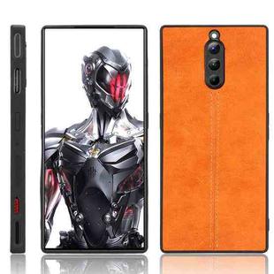 For ZTE  nubia Red Magic 8 Pro Sewing Cow Pattern Skin PC + PU + TPU Phone Case(Orange)