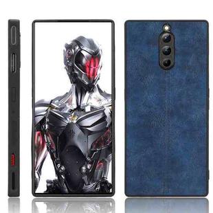 For ZTE  nubia Red Magic 8 Pro Sewing Cow Pattern Skin PC + PU + TPU Phone Case(Blue)