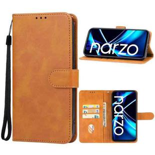 For Realme narzo N55 Leather Phone Case(Brown)