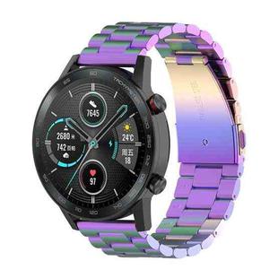 For Honor Watch GS 3i 22mm Three Bead Stainless Steel Metal Watch Band(Colorful)