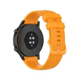 For Honor Watch GS 3i 22mm Small Plaid Texture Silicone Watch Band(Amber Yellow)