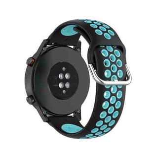 For Honor Watch GS 3i 22mm Sports Two-tone Silicone Watch Band(Black Blue)