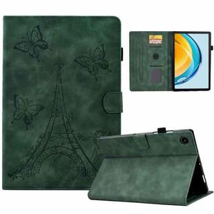 For Huawei Matepad SE 10.4 2022 Tower Embossed Leather Tablet Case(Green)