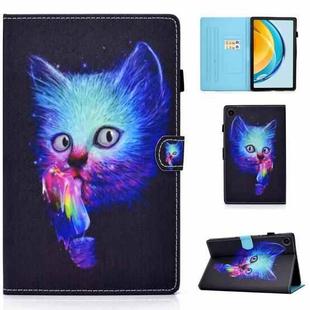 For Huawei Matepad SE 10.4 2022 Colored Drawing Stitching Flip Leather Tablet Case(Super Cat)
