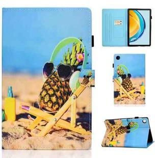 For Huawei Matepad SE 10.4 2022 Colored Drawing Stitching Flip Leather Tablet Case(Pineapple)