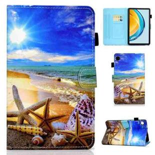 For Huawei Matepad SE 10.4 2022 Colored Drawing Stitching Flip Leather Tablet Case(Blue Sky Starfish)
