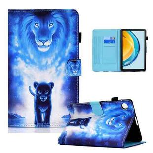 For Huawei Matepad SE 10.4 2022 Colored Drawing Stitching Flip Leather Tablet Case(Lion)