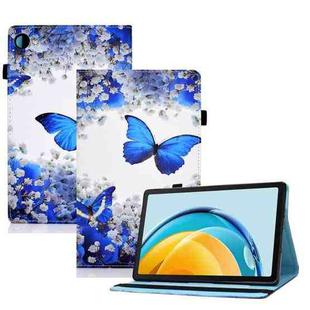 For Huawei Matepad SE 10.4 2022 Colored Drawing Stitching Elastic Band Leather Tablet Case(Flower Butterfly)