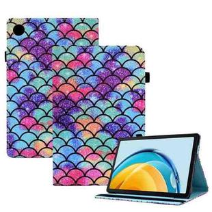 For Huawei Matepad SE 10.4 2022 Colored Drawing Stitching Elastic Band Leather Tablet Case(Wavy Pattern)