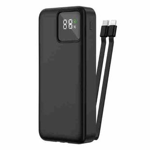 WIWU JC-22 20000mAh LED Digital Display Power Bank with Cable(Black)