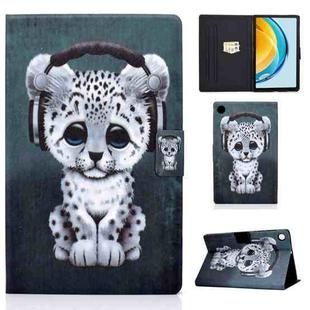 For Huawei Matepad SE 10.4 2022 Electric Pressed Colored Drawing Leather Tablet Case(Music Leopard)