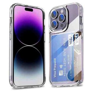 For iPhone 12 Pro Four-Corner Shockproof Transparent Phone Case with Card Slot