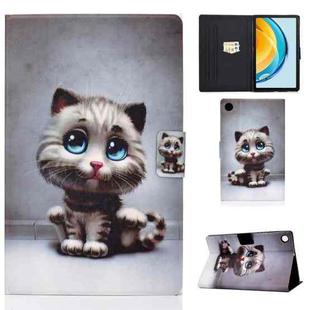 For Huawei Matepad SE 10.4 2022 Electric Pressed Colored Drawing Leather Tablet Case(Cat)