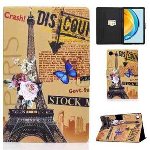 For Huawei Matepad SE 10.4 2022 Electric Pressed Colored Drawing Leather Tablet Case(Eiffel Tower)