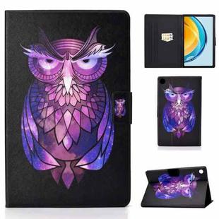 For Huawei Matepad SE 10.4 2022 Electric Pressed Colored Drawing Leather Tablet Case(Owl)