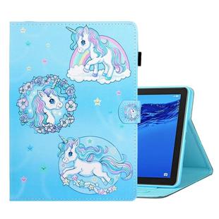 For Huawei MediaPad M5 lite Coloured Drawing Horizontal Flip Leather Case with Holder & Card Slot & Sleep / Wake-up Function(Unicorn)