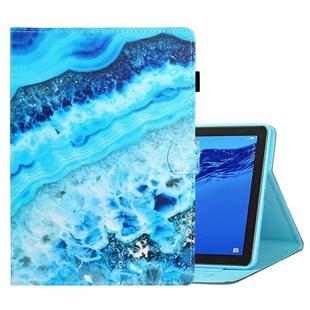 For Huawei MediaPad M5 lite Coloured Drawing Horizontal Flip Leather Case with Holder & Card Slot & Sleep / Wake-up Function(Blue Marble)