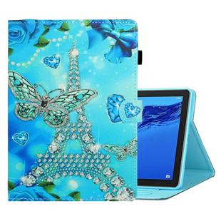 For Huawei MediaPad M5 lite Coloured Drawing Horizontal Flip Leather Case with Holder & Card Slot & Sleep / Wake-up Function(Butterfly Tower)