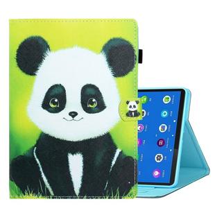 For Lenovo Tab M10 Plus TB-X606F Coloured Drawing Horizontal Flip Leather Case with Holder & Card Slot & Sleep / Wake-up Function(Panda)