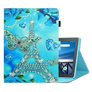 For Lenovo Tab M10 TB-X605F / X505 Coloured Drawing Horizontal Flip Leather Case with Holder & Card Slot(Butterfly Tower)