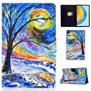 For Huawei Matepad SE 10.4 2022 Electric Pressed Colored Drawing Leather Tablet Case(Watercolor Tree)