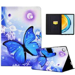 For Huawei Matepad SE 10.4 2022 Electric Pressed Colored Drawing Leather Tablet Case(Blue Butterfly)