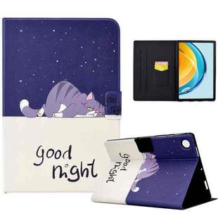 For Huawei Matepad SE 10.4 2022 Electric Pressed Colored Drawing Leather Tablet Case(Lazy Cat)