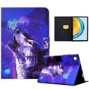 For Huawei Matepad SE 10.4 2022 Electric Pressed Colored Drawing Leather Tablet Case(Butterfly Wolf)