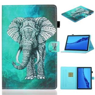 For Huawei MediaPad M5 lite Coloured Drawing Horizontal Flip Leather Case with Holder & Card Slot & Sleep / Wake-up Function(Elephant)