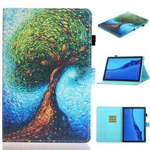 For Huawei MediaPad M5 lite Coloured Drawing Horizontal Flip Leather Case with Holder & Card Slot & Sleep / Wake-up Function(Abstract Tree)