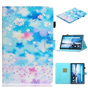 For Lenovo Tab M10 TB-X605F / X505 Coloured Drawing Horizontal Flip Leather Case with Holder & Card Slot(Petal Rain)