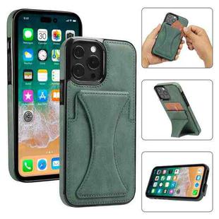 For iPhone 14 Pro Ultra-thin Shockproof Phone Protective Case with Holder(Green)
