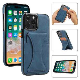 For iPhone 14 Pro Ultra-thin Shockproof Phone Protective Case with Holder(Blue)