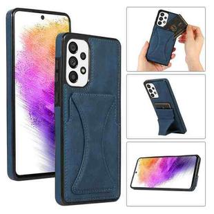 For Samsung Galaxy A33 5G Ultra-thin Shockproof Phone Protective Case with Holder(Blue)