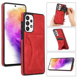 For Samsung Galaxy A33 5G Ultra-thin Shockproof Phone Protective Case with Holder(Red)