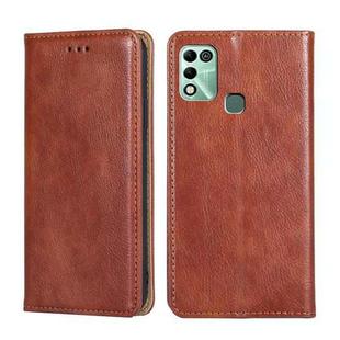 For Infinix Hot 11 Play Gloss Oil Solid Color Magnetic Leather Phone Case(Brown)