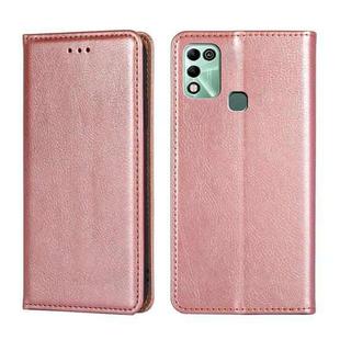 For Infinix Hot 11 Play Gloss Oil Solid Color Magnetic Leather Phone Case(Rose Gold)