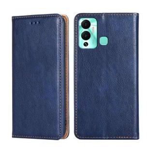 For Infinix Hot 12 Play Gloss Oil Solid Color Magnetic Leather Phone Case(Blue)