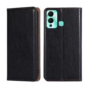 For Infinix Hot 12 Play Gloss Oil Solid Color Magnetic Leather Phone Case(Black)