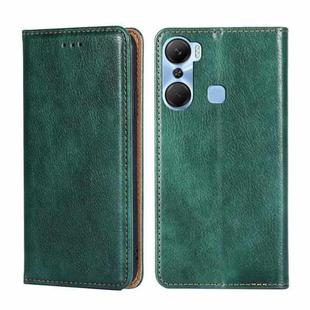 For Infinix Hot 12 Pro Gloss Oil Solid Color Magnetic Leather Phone Case(Green)