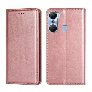 For Infinix Hot 12 Pro Gloss Oil Solid Color Magnetic Leather Phone Case(Rose Gold)