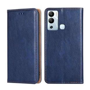 For Infinix Hot 12i Gloss Oil Solid Color Magnetic Leather Phone Case(Blue)